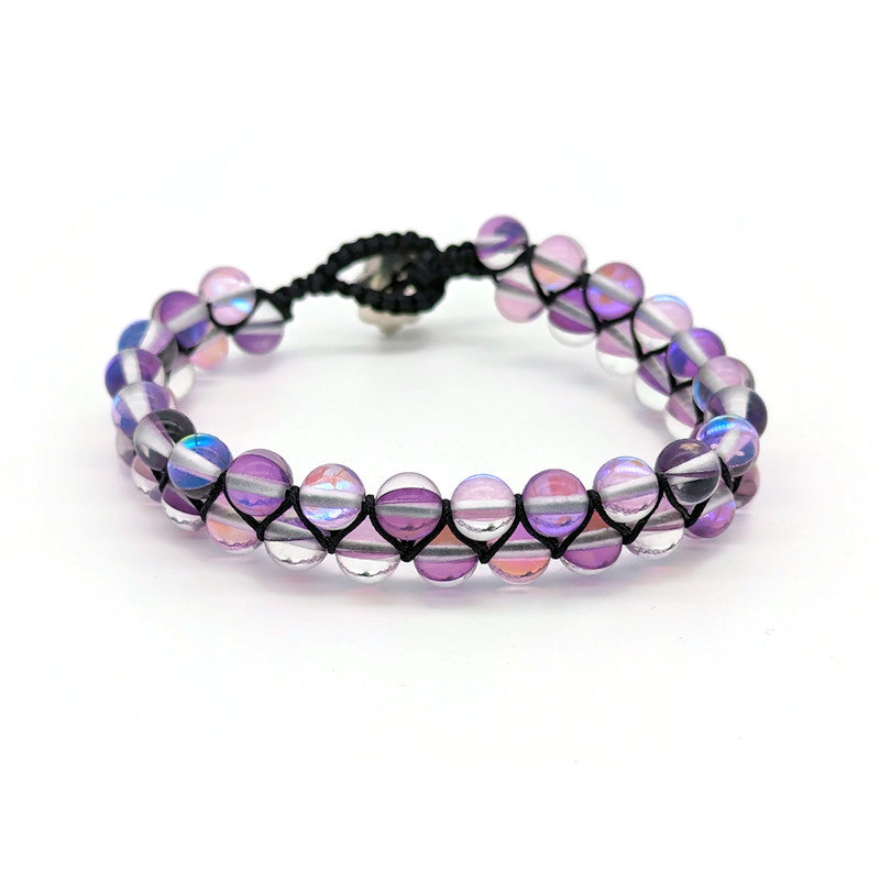 Mystic Aura Quartz Purple- Macrame Weave