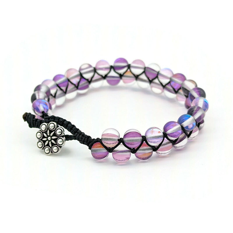 Mystic Aura Quartz Purple- Macrame Weave