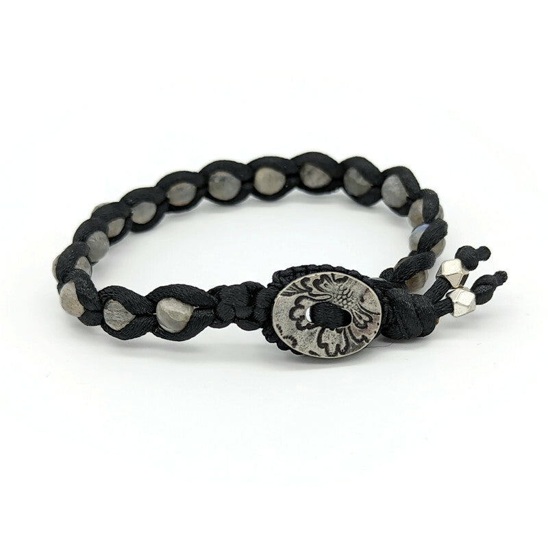 Labradorite weaved - button clasp