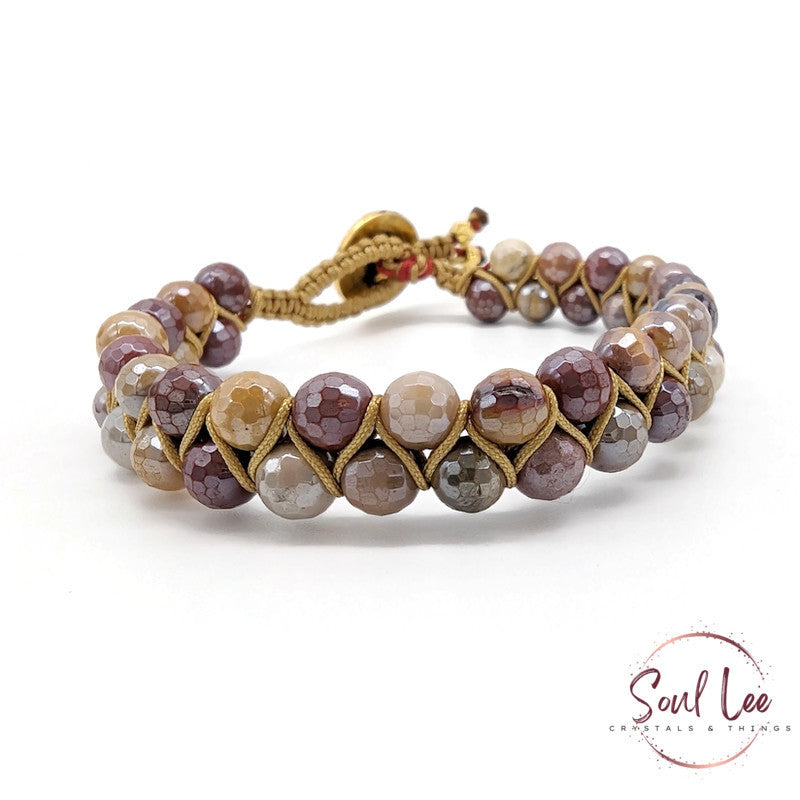 Mookaite - Button bracelet