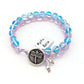 Mystic Aura Quartz Blue/Pink Button Bracelet