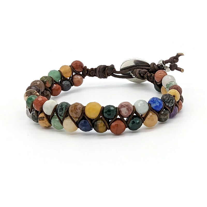 Mixed Gemstone - Button bracelet